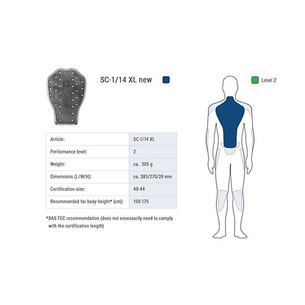 Ochraniacz protektor pleców Sas- Tec rozm. XL
