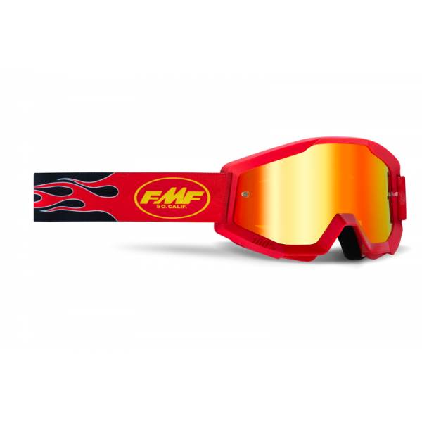 Gogle 100% FMF Powercore Flame Red + Szyba Mirror Red